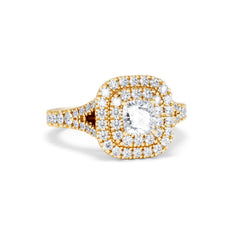 Anastasia Diamond Halo Engagement Ring in 18K Gold 1.30ct G/VS2