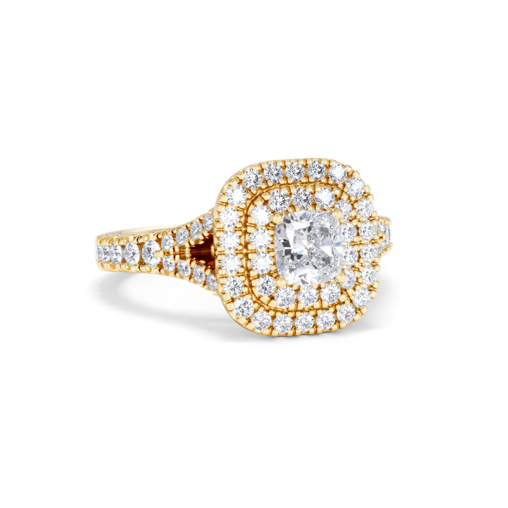 Anastasia Diamond Halo Engagement Ring in 18K Gold 1.30ct G/VS2