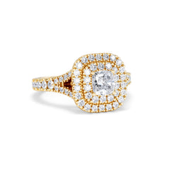 Anastasia Diamond Halo Engagement Ring in 18K Gold 1.30ct G/VS2