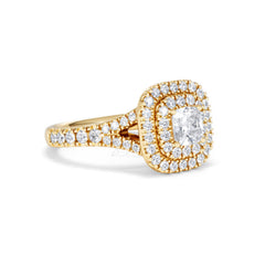 Anastasia Diamond Halo Engagement Ring in 18K Gold 1.30ct G/VS2