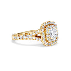 Anastasia Diamond Halo Engagement Ring in 18K Gold 1.30ct G/VS2