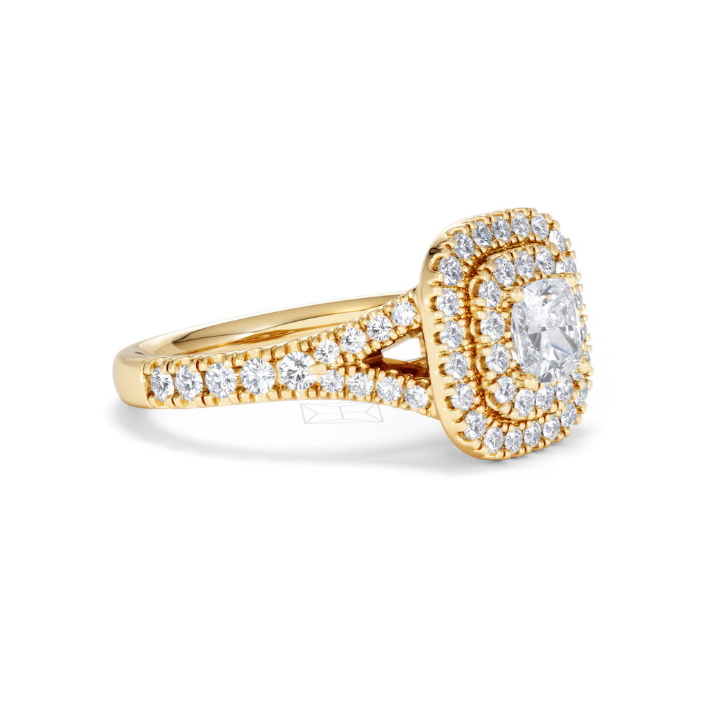 Anastasia Diamond Halo Engagement Ring in 18K Gold 1.30ct G/VS2