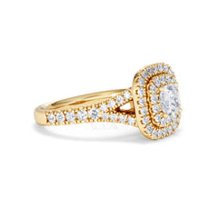 Anastasia Diamond Halo Engagement Ring in 18K Gold 1.30ct G/VS2