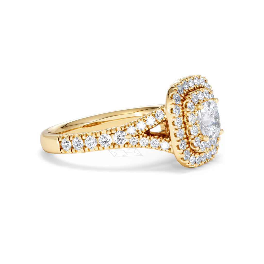 Anastasia Diamond Halo Engagement Ring in 18K Gold 1.30ct G/VS2