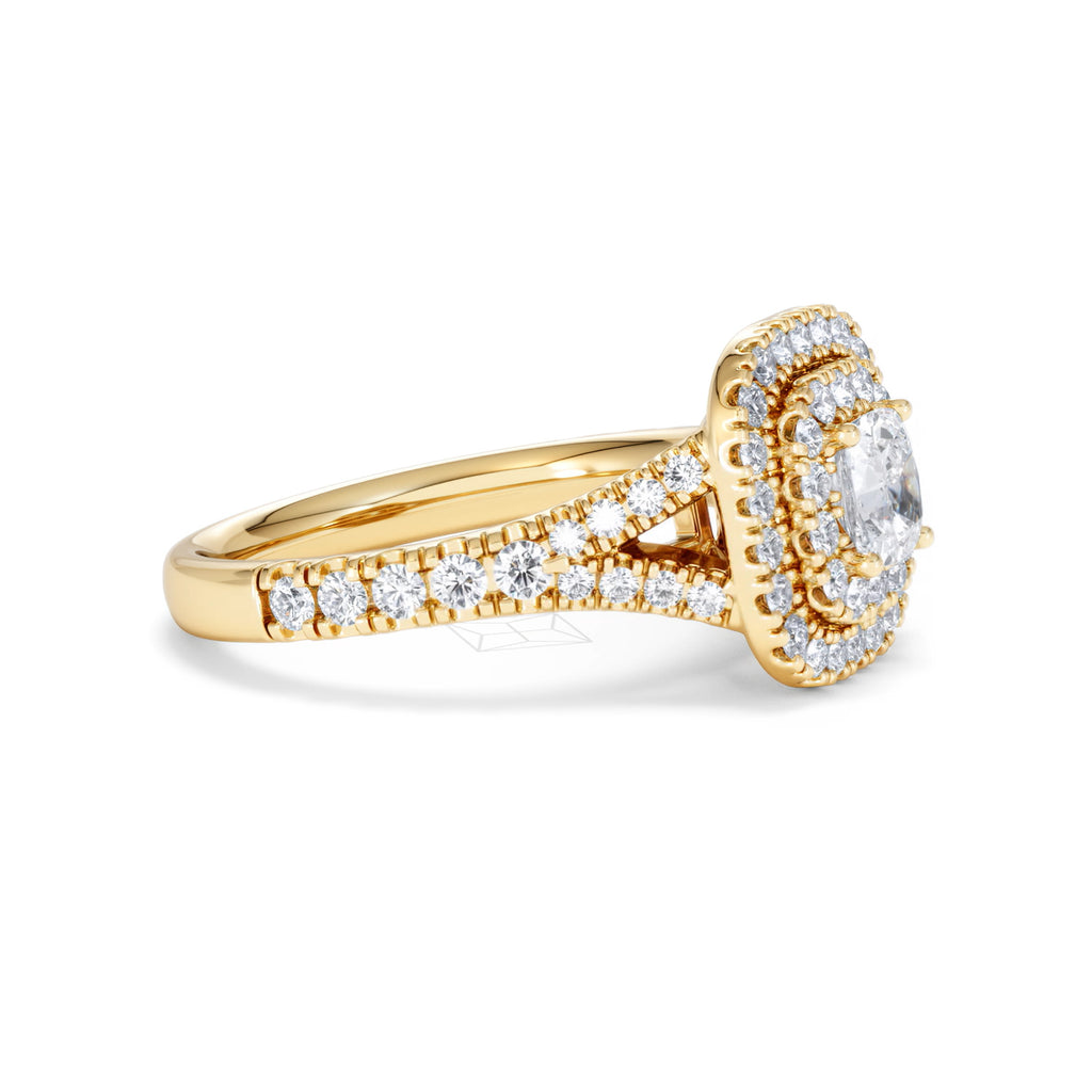 Anastasia Diamond Halo Engagement Ring in 18K Gold 1.30ct G/VS2