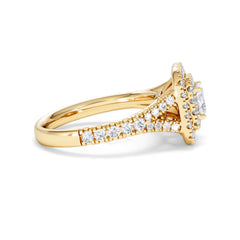 Anastasia Diamond Halo Engagement Ring in 18K Gold 1.30ct G/VS2