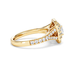Anastasia Diamond Halo Engagement Ring in 18K Gold 1.30ct G/VS2