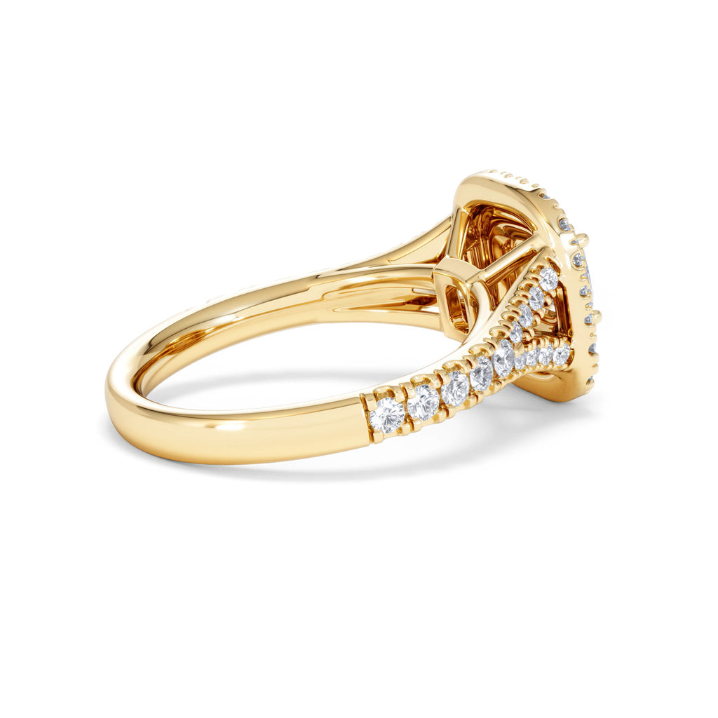 Anastasia Diamond Halo Engagement Ring in 18K Gold 1.30ct G/VS2