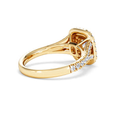 Anastasia Diamond Halo Engagement Ring in 18K Gold 1.30ct G/VS2