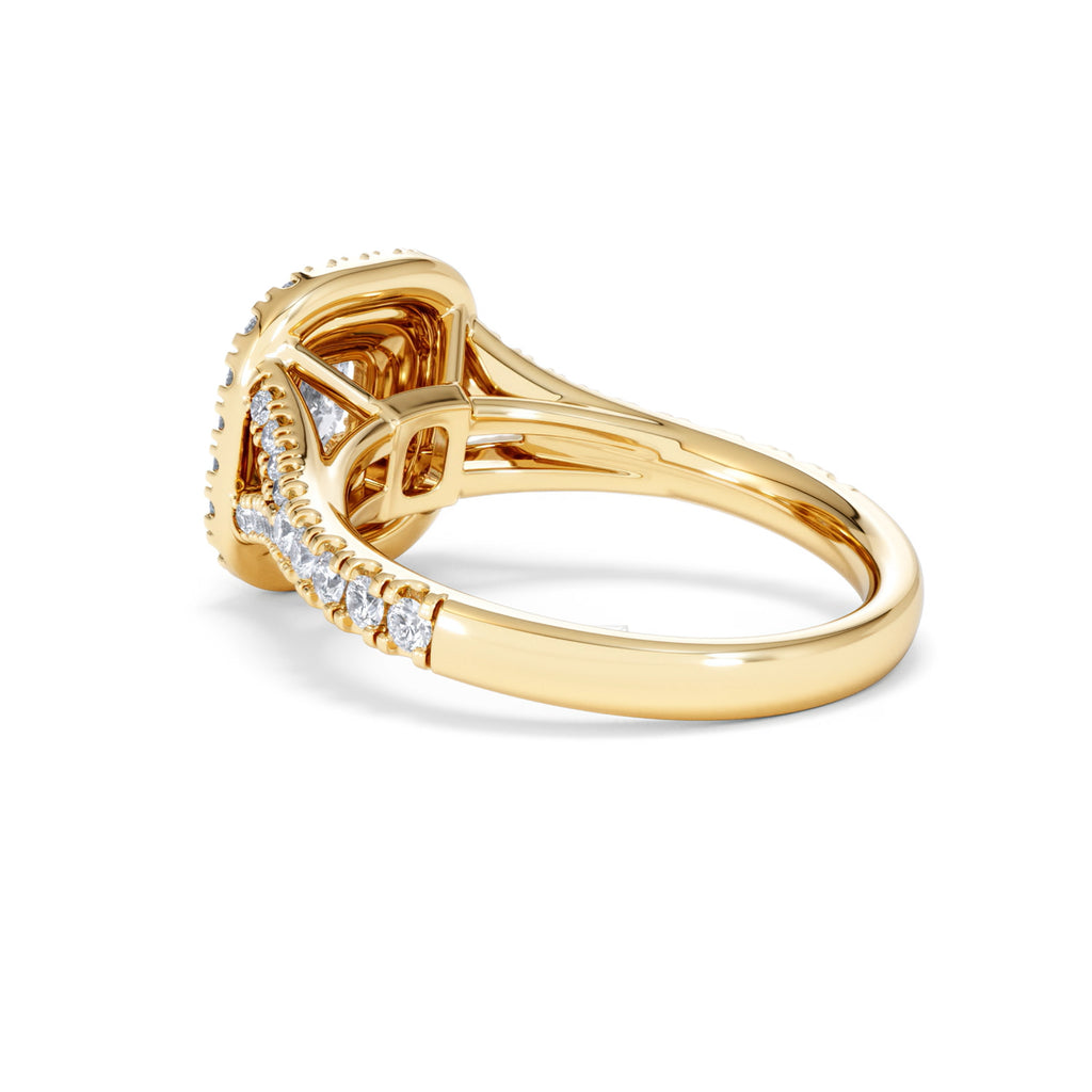 Anastasia Diamond Halo Engagement Ring in 18K Gold 1.30ct G/VS2