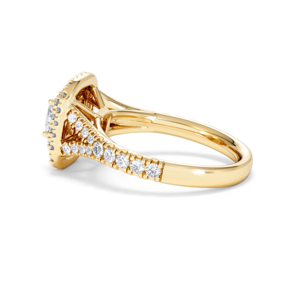 Anastasia Diamond Halo Engagement Ring in 18K Gold 1.30ct G/VS2