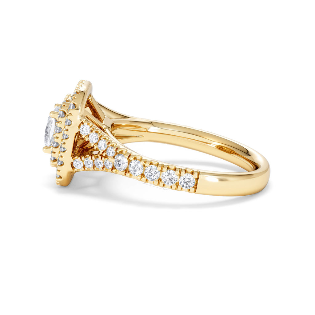 Anastasia Diamond Halo Engagement Ring in 18K Gold 1.30ct G/VS2