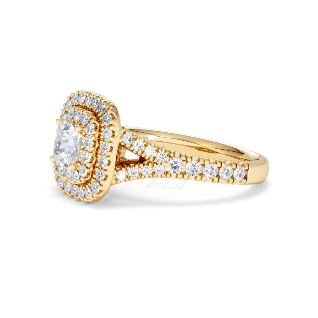 Anastasia Diamond Halo Engagement Ring in 18K Gold 1.30ct G/VS2
