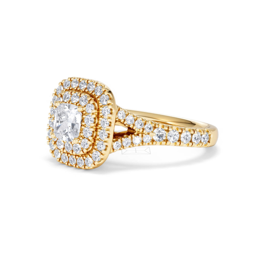 Anastasia Diamond Halo Engagement Ring in 18K Gold 1.30ct G/VS2