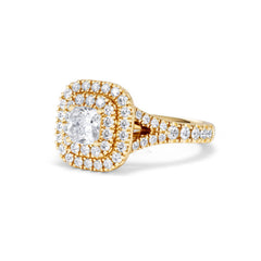 Anastasia Lab Diamond Halo Engagement Ring in 18K Gold 1.30ct F/VS1
