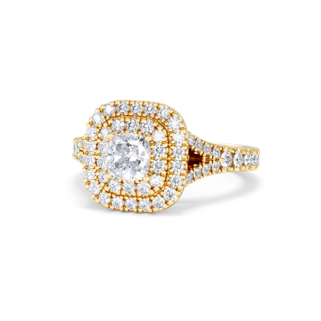 Anastasia Diamond Halo Engagement Ring in 18K Gold 1.30ct G/VS2