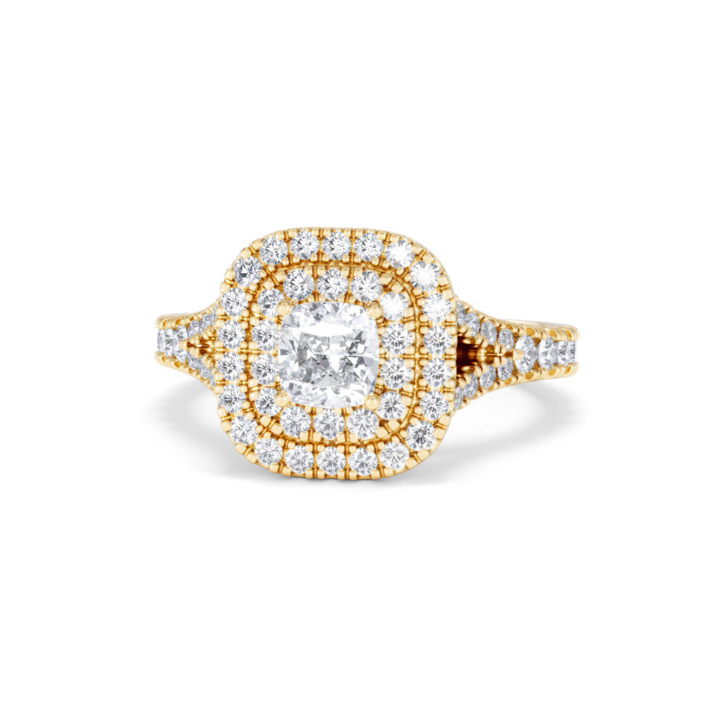 Anastasia Diamond Halo Engagement Ring in 18K Gold 1.30ct G/VS2