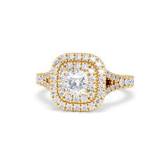 Anastasia Diamond Halo Engagement Ring in 18K Gold 1.30ct G/VS2