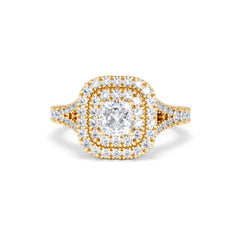 Anastasia Diamond Halo Engagement Ring in 18K Gold 1.30ct G/VS2