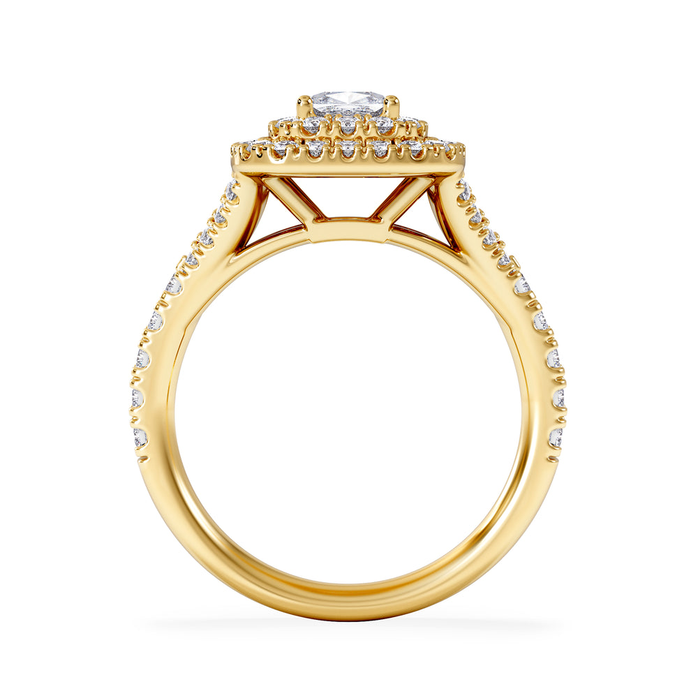 Anastasia Lab Diamond Halo Engagement Ring in 18K Gold 1.30ct F/VS1