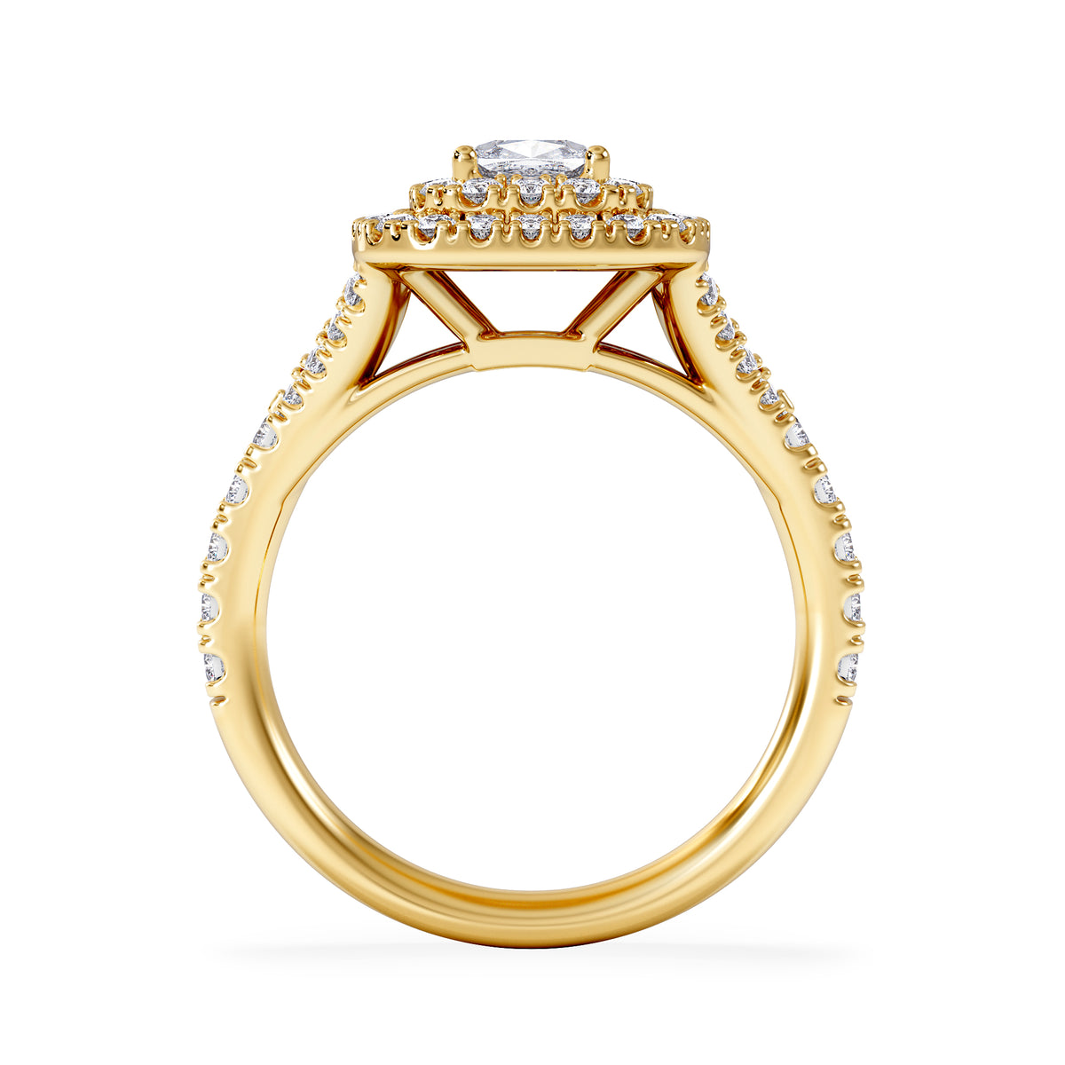 Anastasia Diamond Halo Engagement Ring in 18K Gold 1.30ct G/VS2