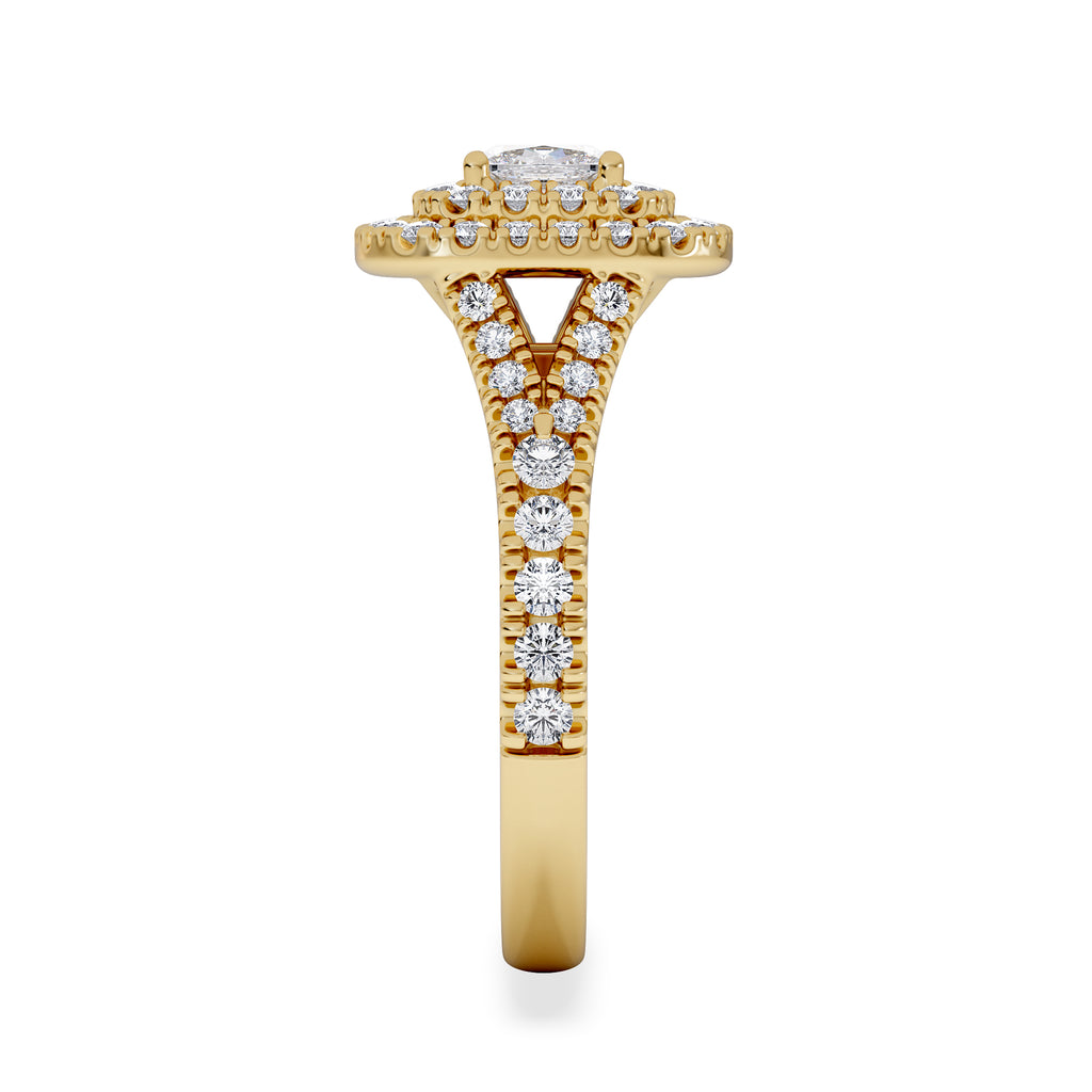 Anastasia Diamond Halo Engagement Ring in 18K Gold 1.30ct G/VS2