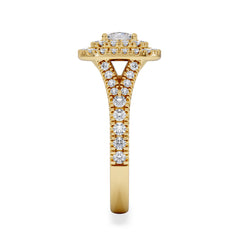 Anastasia Diamond Halo Engagement Ring in 18K Gold 1.30ct G/VS2