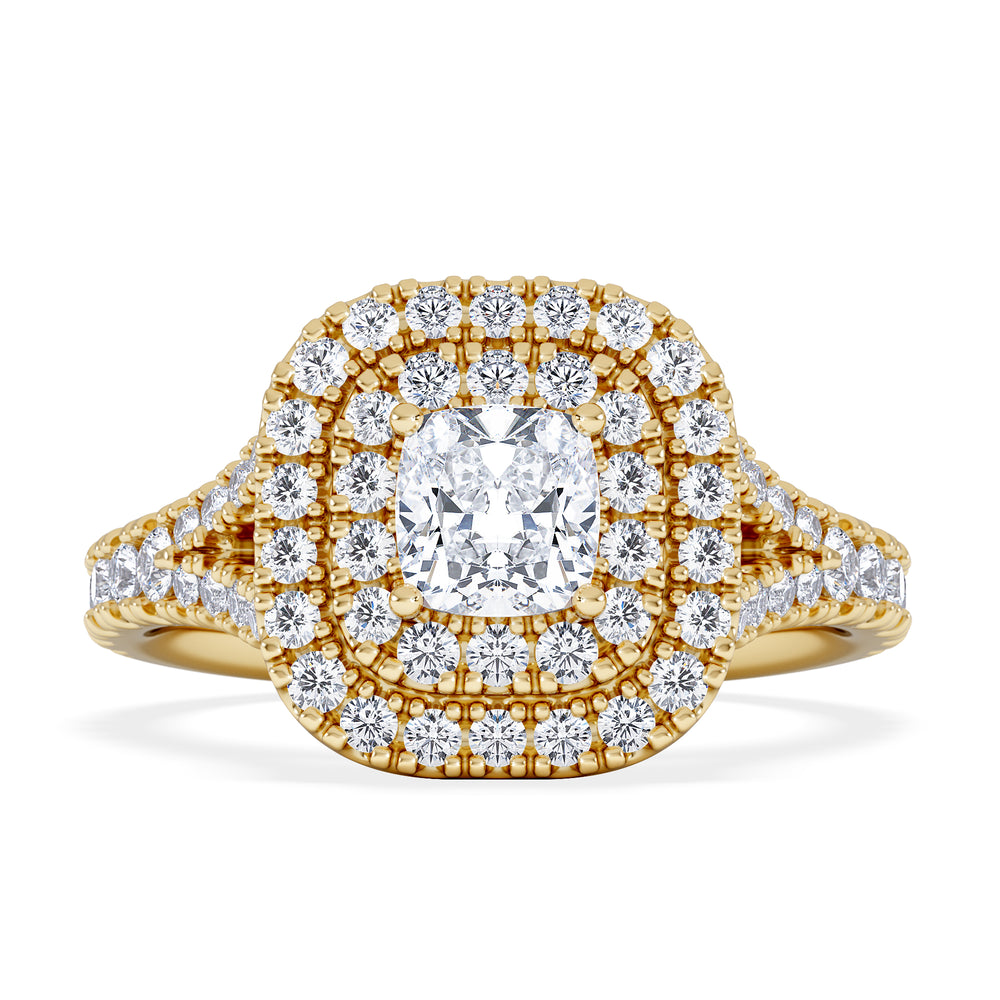 Anastasia Lab Diamond Halo Engagement Ring in 18K Gold 1.30ct F/VS1