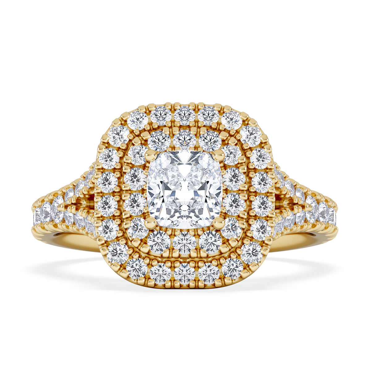Anastasia Diamond Halo Engagement Ring in 18K Gold 1.30ct G/SI2