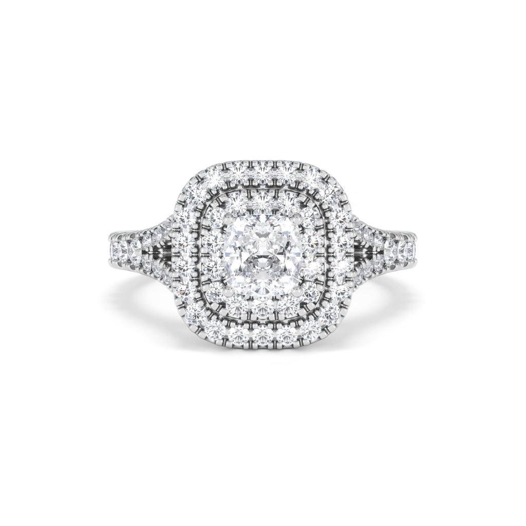 Anastasia GIA Diamond Halo Engagement Ring in Platinum 1.45ct G/VS2