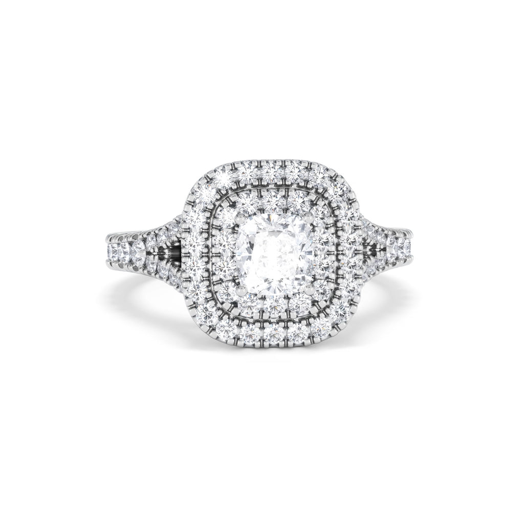Anastasia GIA Diamond Halo Engagement Ring in Platinum 1.45ct G/VS2