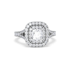 Anastasia GIA Diamond Halo Engagement Ring in Platinum 1.45ct G/VS2