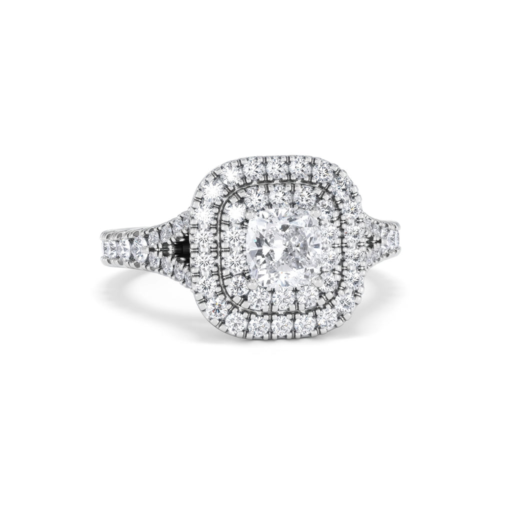 Anastasia GIA Diamond Halo Engagement Ring in Platinum 1.45ct G/VS2