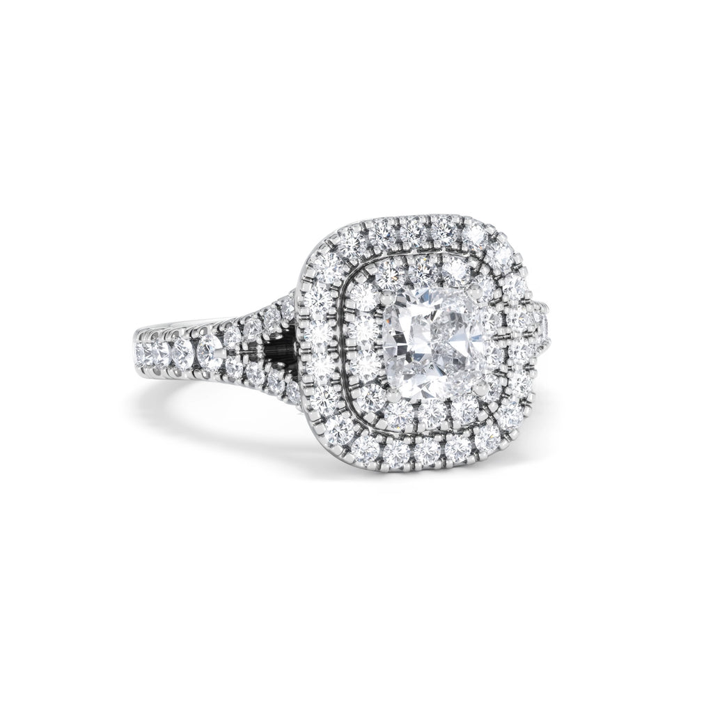 Anastasia GIA Diamond Halo Engagement Ring in Platinum 1.45ct G/VS2