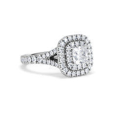 Anastasia GIA Diamond Halo Engagement Ring in Platinum 1.45ct G/VS2