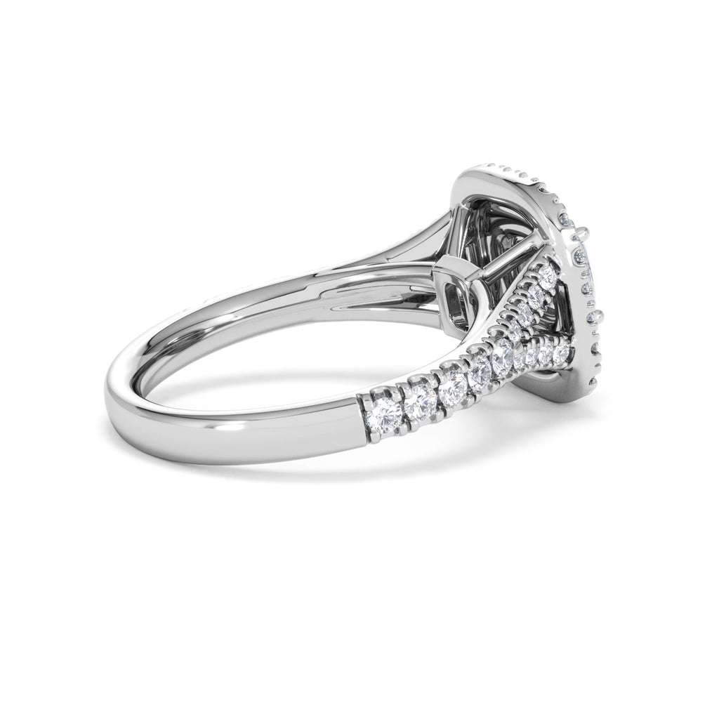 Anastasia GIA Diamond Halo Engagement Ring in Platinum 1.45ct G/VS2