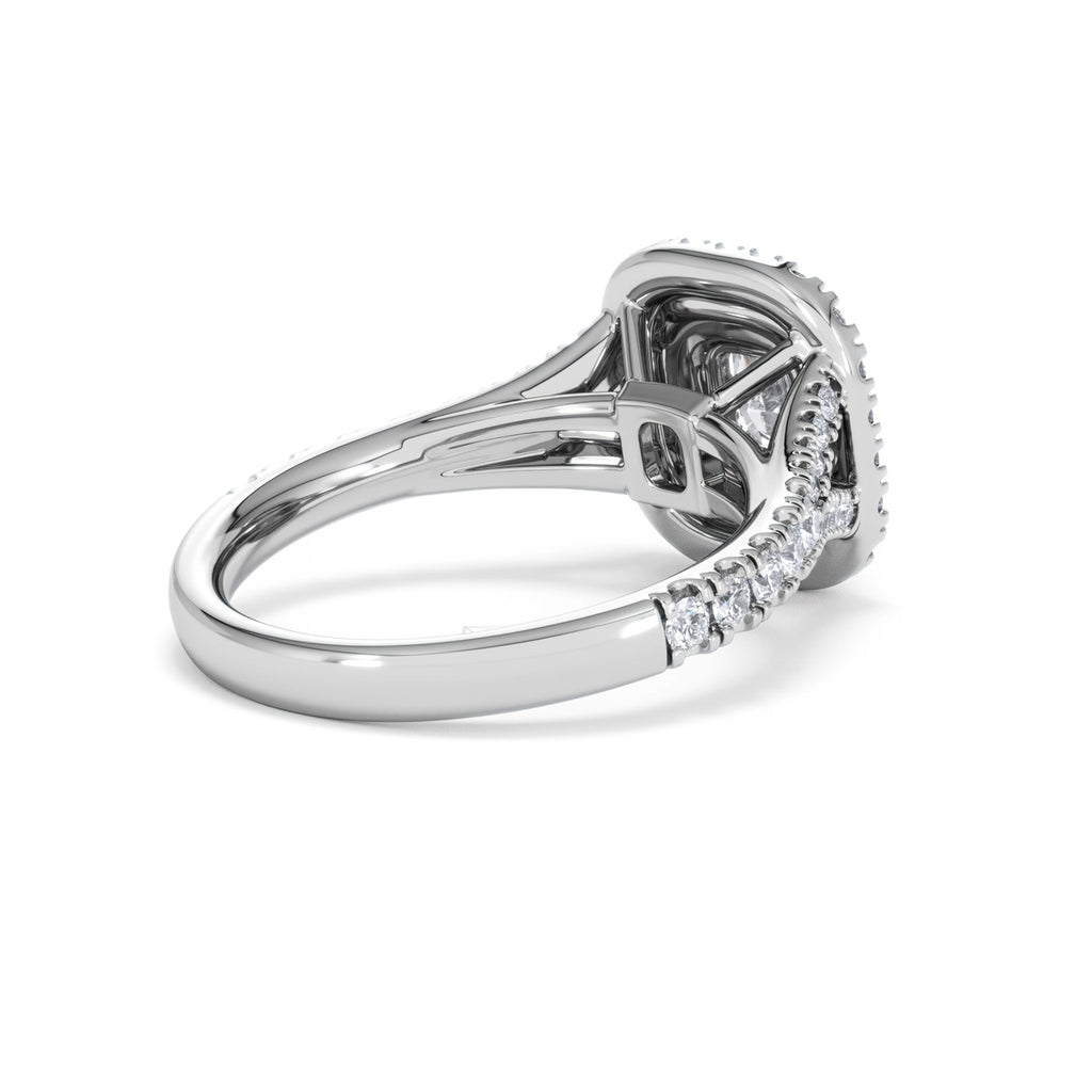 Anastasia GIA Diamond Halo Engagement Ring in Platinum 1.45ct G/VS2