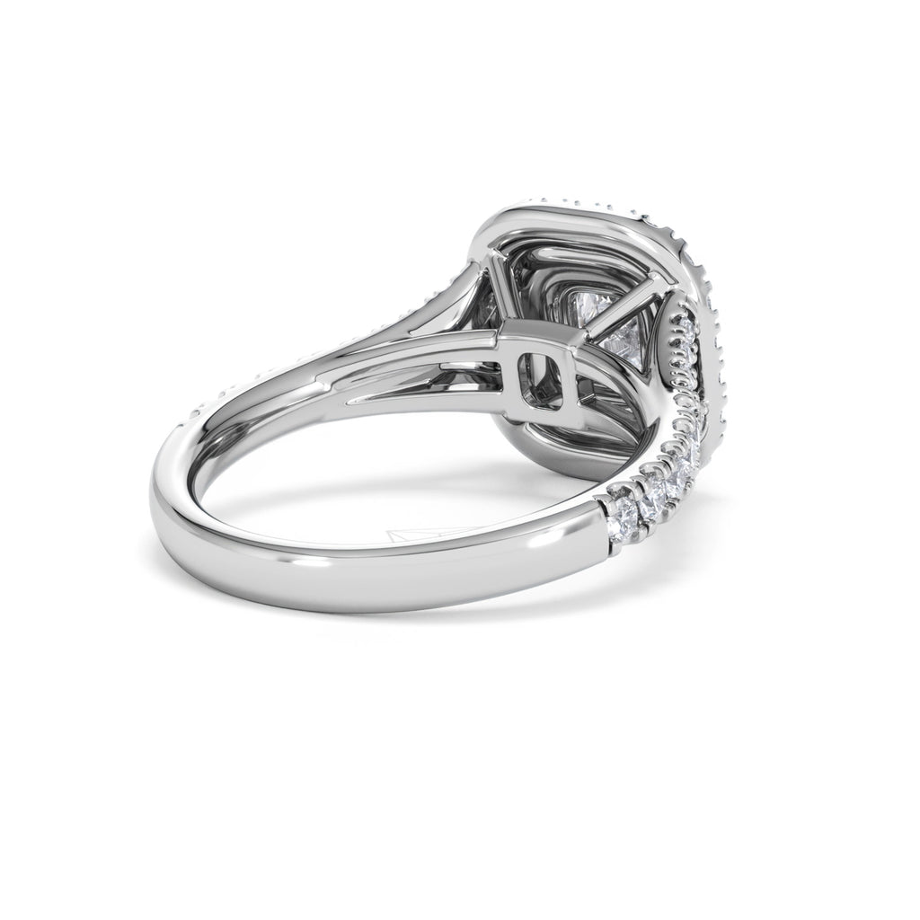Anastasia GIA Diamond Halo Engagement Ring in Platinum 1.45ct G/VS2