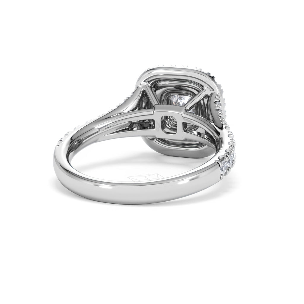 Anastasia GIA Diamond Halo Engagement Ring in Platinum 1.45ct G/VS2