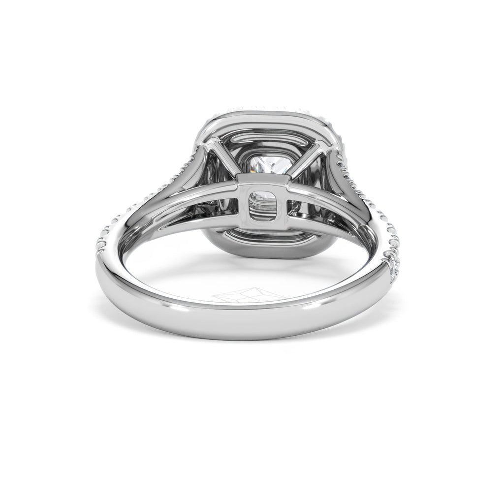 Anastasia GIA Diamond Halo Engagement Ring in Platinum 1.45ct G/VS2