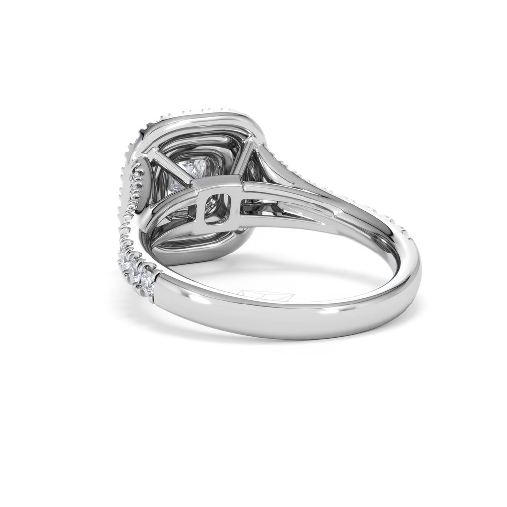 Anastasia GIA Diamond Halo Engagement Ring in Platinum 1.45ct G/VS2