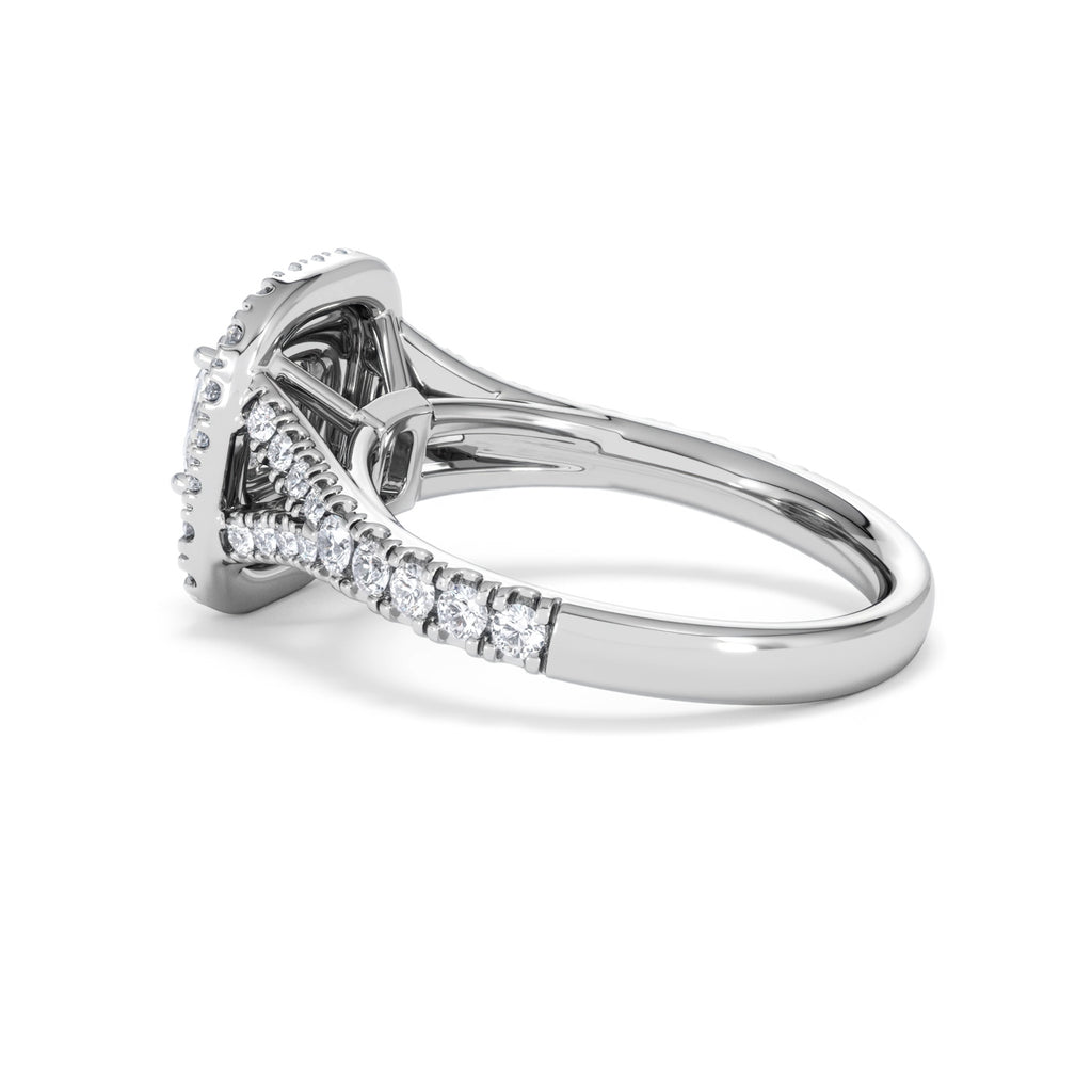 Anastasia GIA Diamond Halo Engagement Ring in Platinum 1.45ct G/VS2