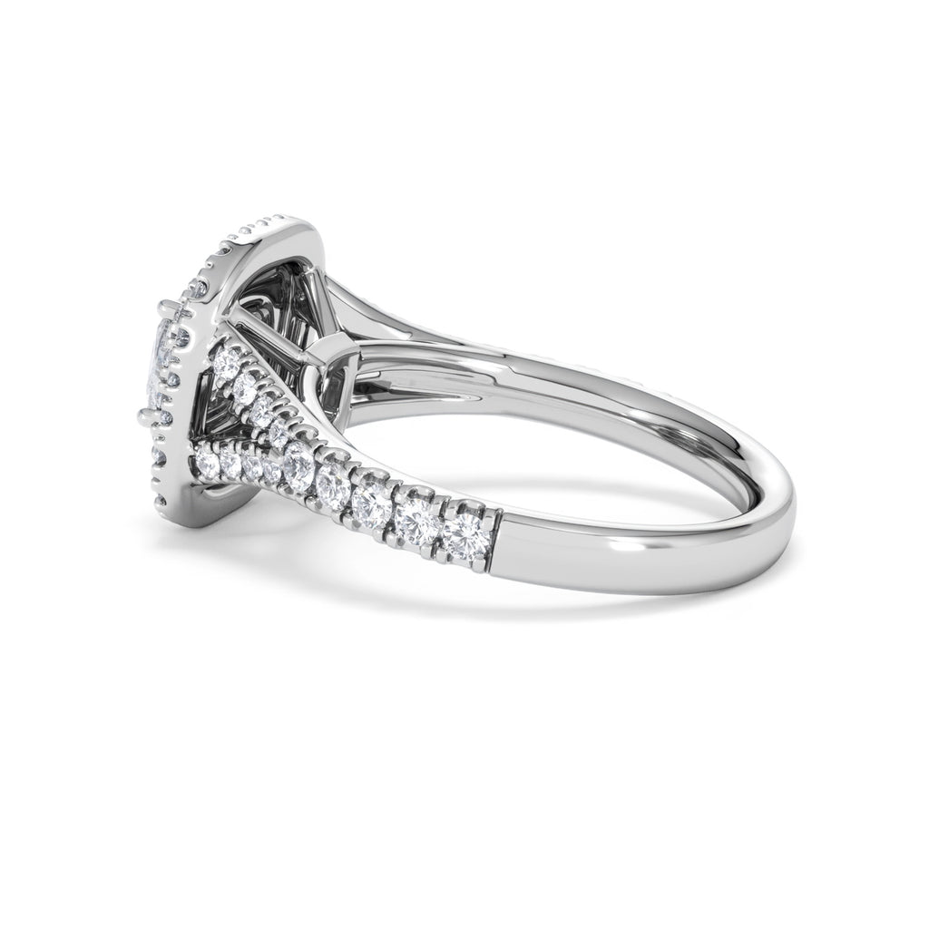 Anastasia GIA Diamond Halo Engagement Ring in Platinum 1.45ct G/VS2