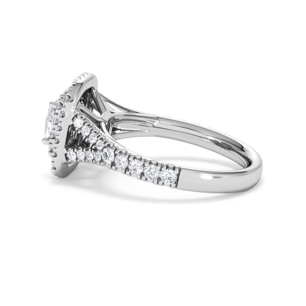 Anastasia GIA Diamond Halo Engagement Ring in Platinum 1.45ct G/VS2