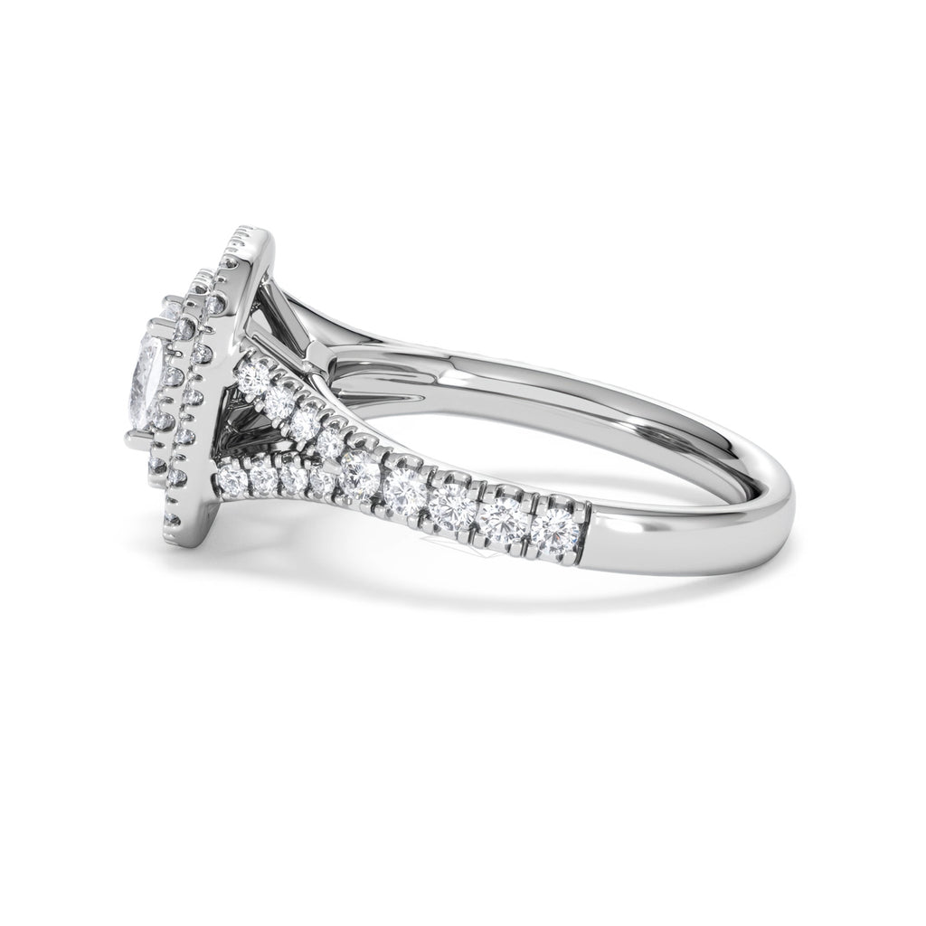 Anastasia GIA Diamond Halo Engagement Ring in Platinum 1.45ct G/VS2