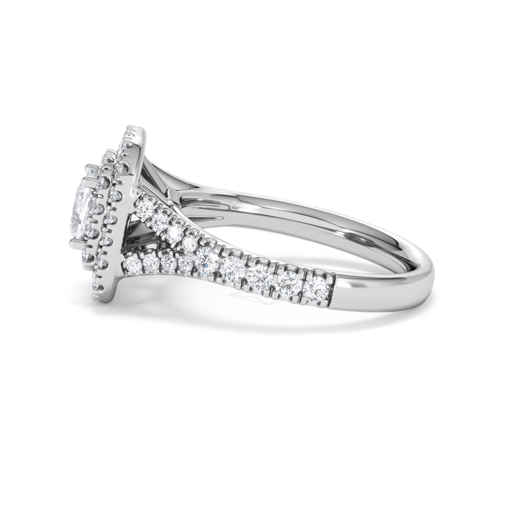 Anastasia GIA Diamond Halo Engagement Ring in Platinum 1.45ct G/VS2