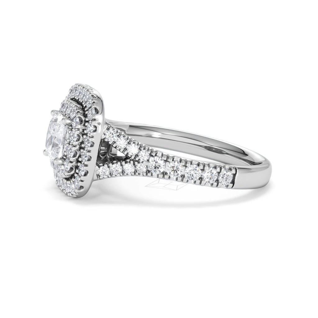 Anastasia GIA Diamond Halo Engagement Ring in Platinum 1.45ct G/VS2