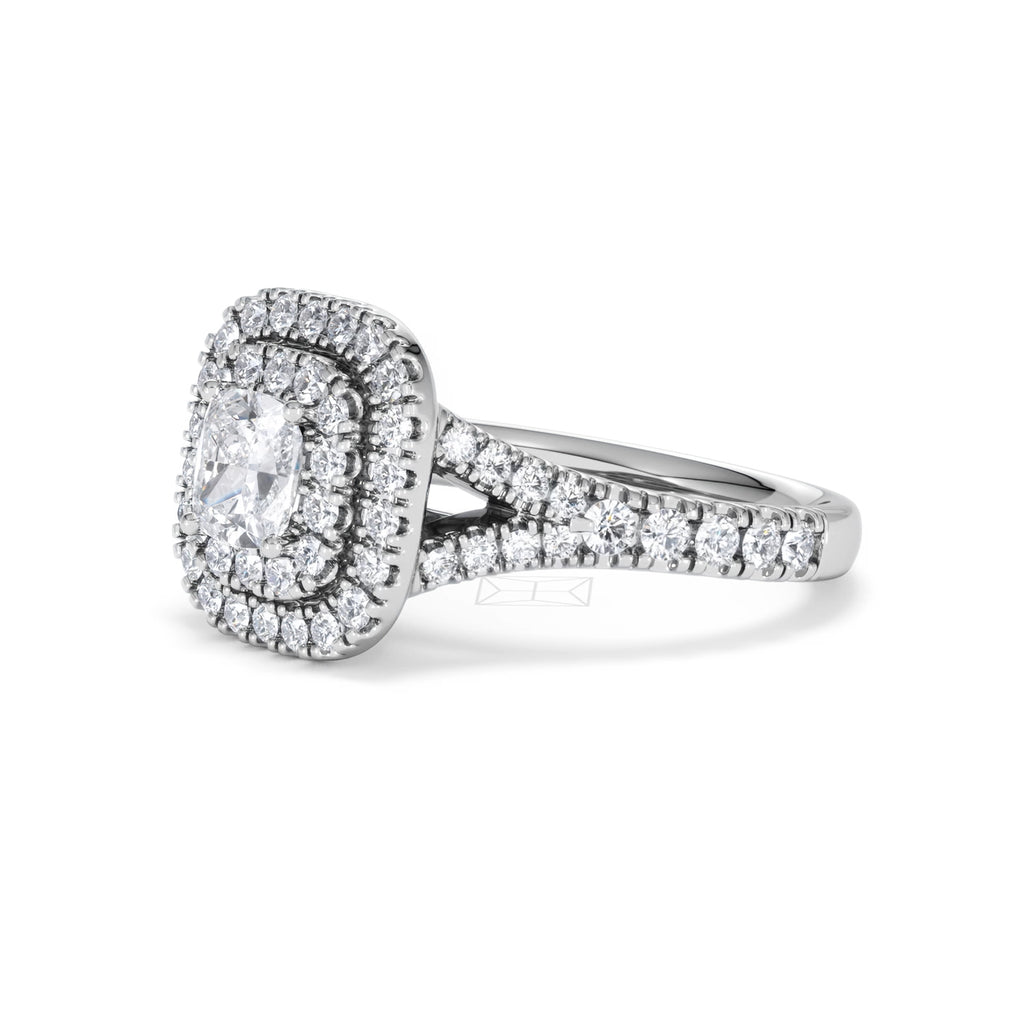 Anastasia GIA Diamond Halo Engagement Ring in Platinum 1.45ct G/VS2