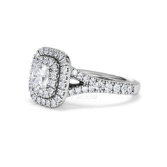 Anastasia GIA Diamond Halo Engagement Ring in Platinum 1.45ct G/VS2