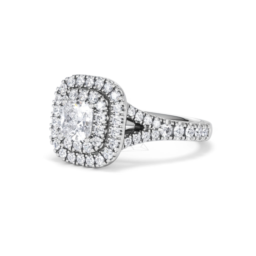 Anastasia GIA Diamond Halo Engagement Ring in Platinum 1.45ct G/VS2